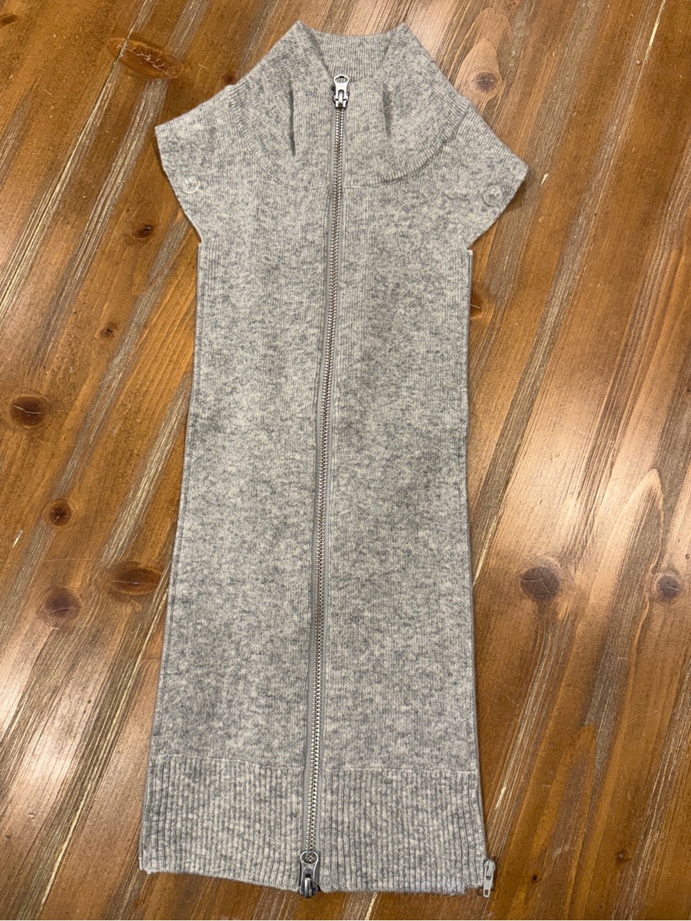 Veronica Beard Uptown Merino Wool-Cashmere Grey Zip Dickey & Cuffs NWT 00-14 OS